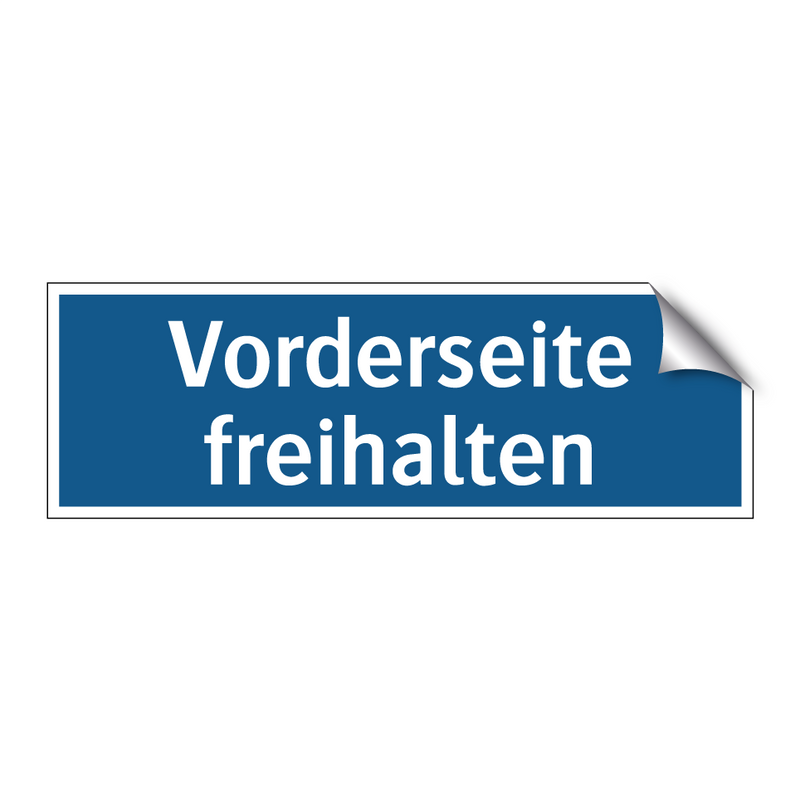 Vorderseite freihalten
