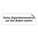 Keine Zigarettenstummel auf den Boden werfen