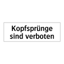 Kopfsprünge sind verboten
