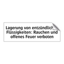 Lagerung von entzündlichen Flüssigkeiten: Rauchen und offenes Feuer verboten