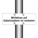 Mitfahren auf Gabelstaplern ist verboten