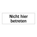 Nicht hier betreten