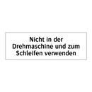 Nicht in der Drehmaschine und zum Schleifen verwenden