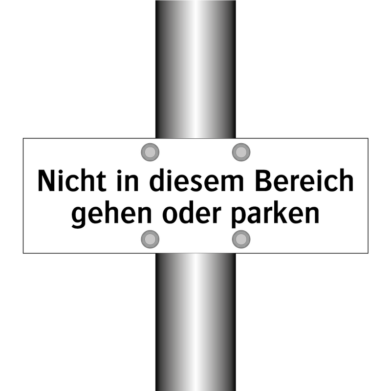 Nicht in diesem Bereich gehen oder parken