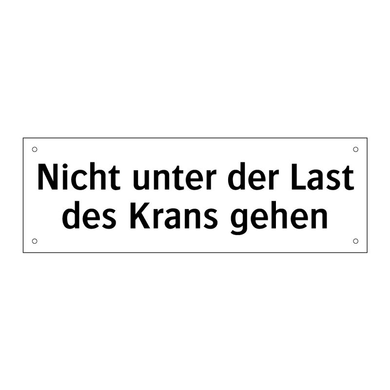 Nicht unter der Last des Krans gehen