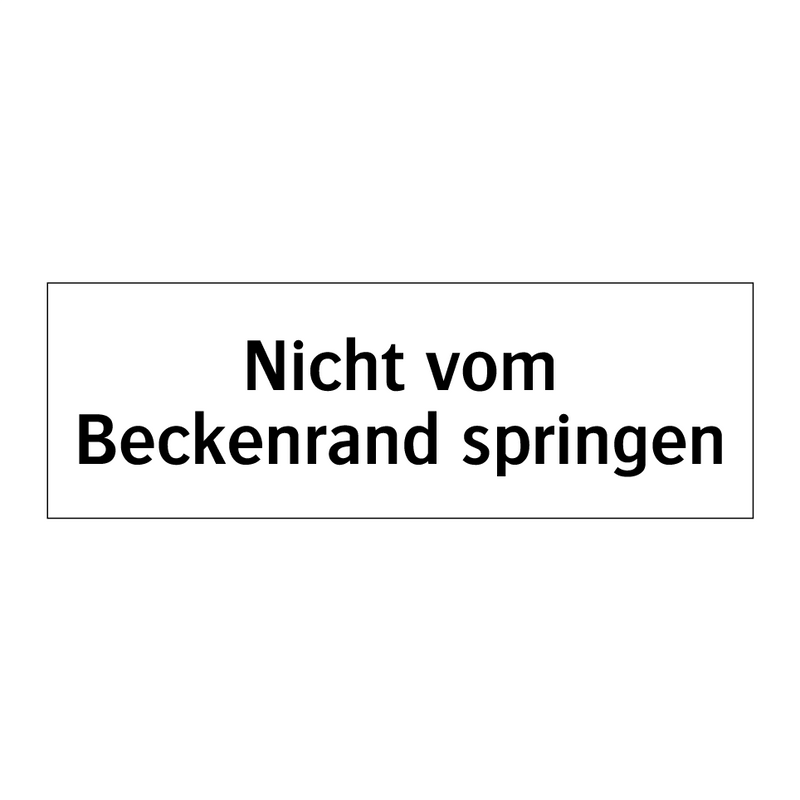 Nicht vom Beckenrand springen