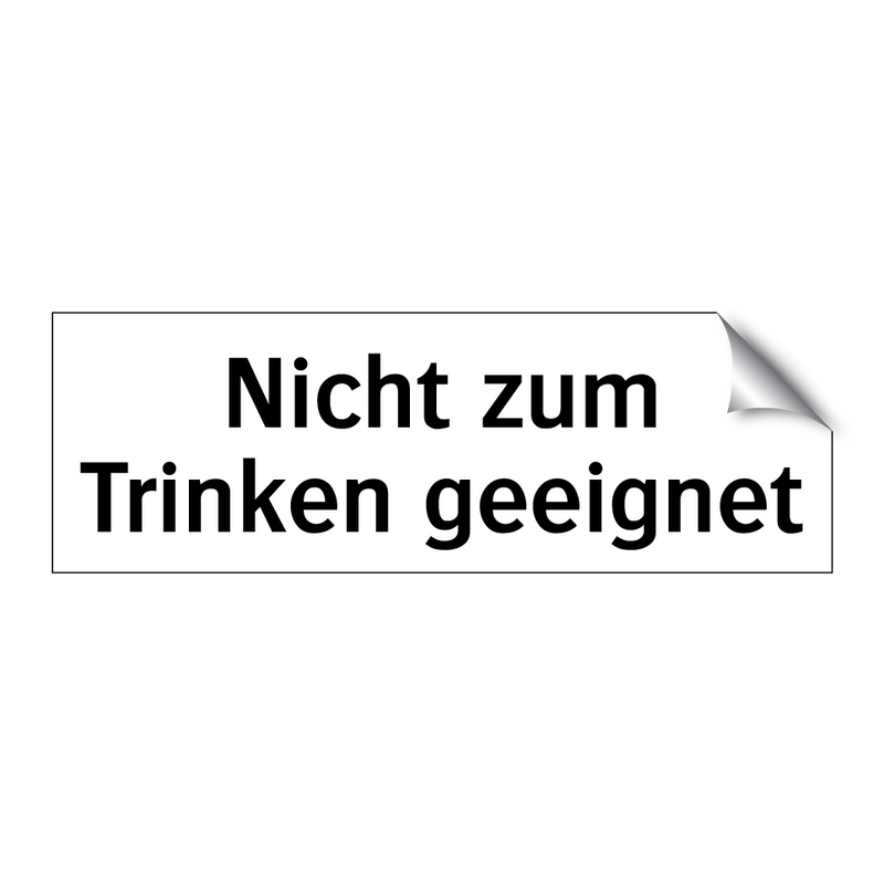 Nicht zum Trinken geeignet