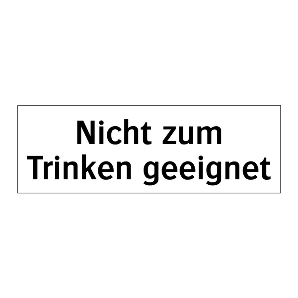 Nicht zum Trinken geeignet