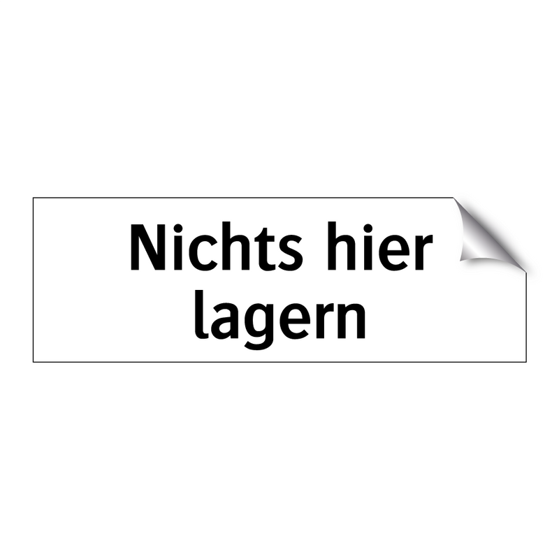Nichts hier lagern