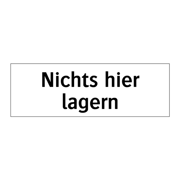 Nichts hier lagern