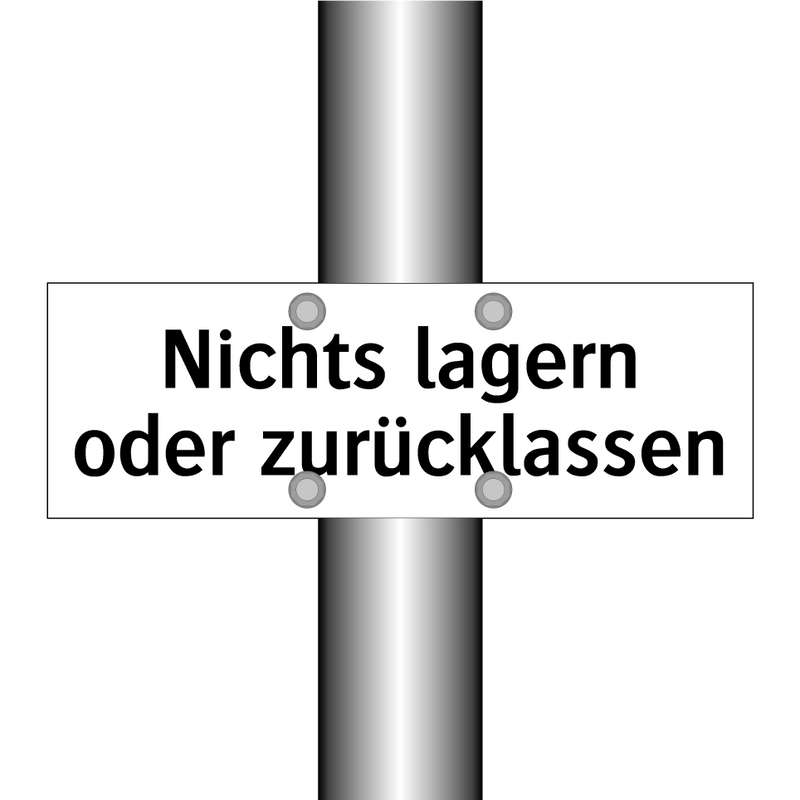Nichts lagern oder zurücklassen