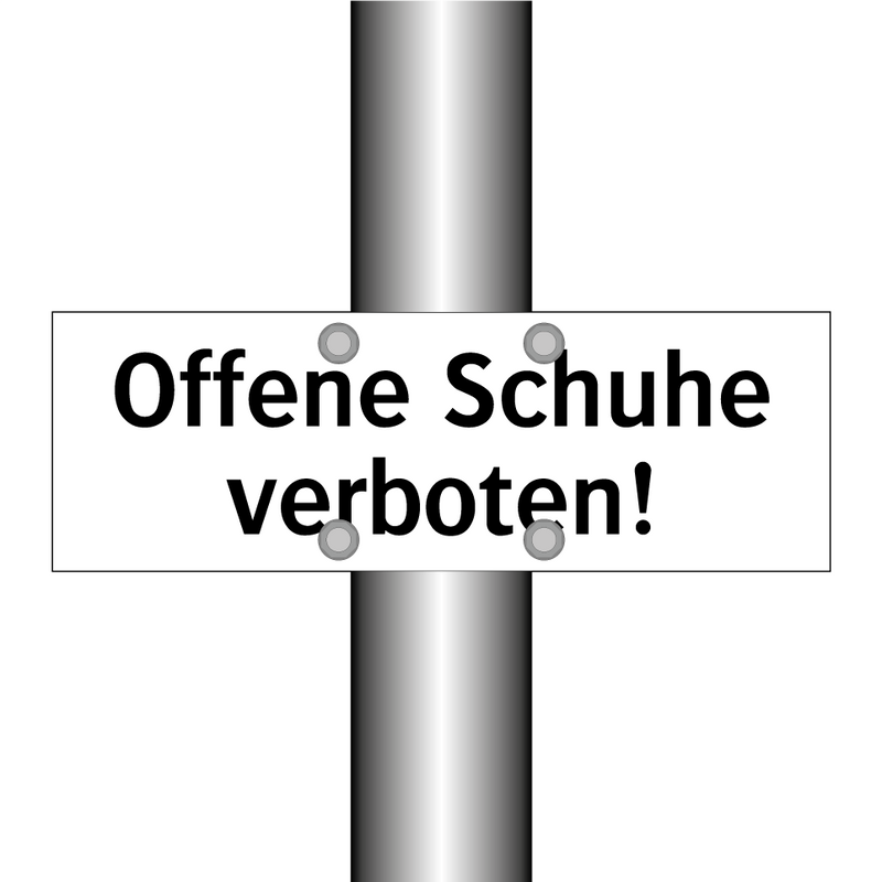 Offene Schuhe verboten!