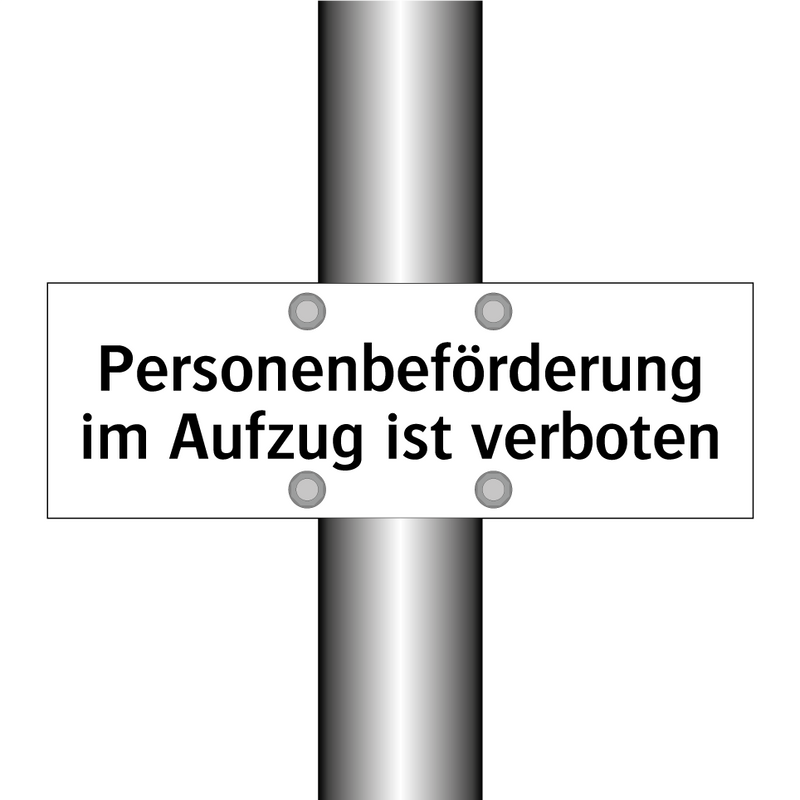 Personenbeförderung im Aufzug ist verboten
