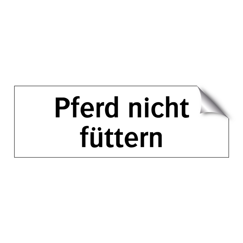 Pferd nicht füttern