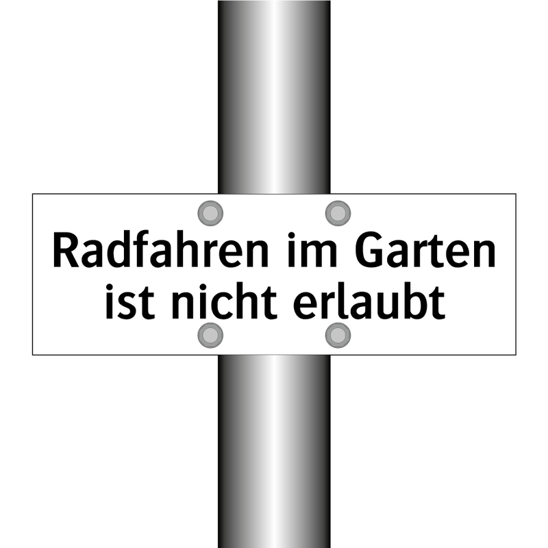 Radfahren im Garten ist nicht erlaubt