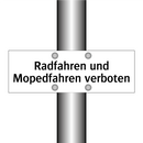 Radfahren und Mopedfahren verboten