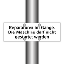 Reparaturen im Gange. Die Maschine darf nicht gestartet werden