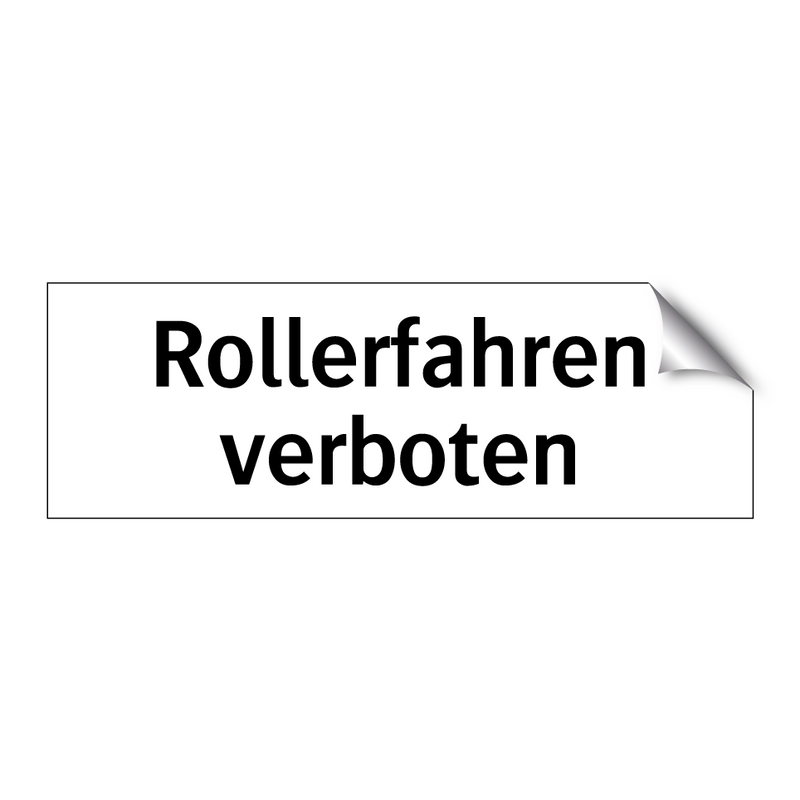 Rollerfahren verboten