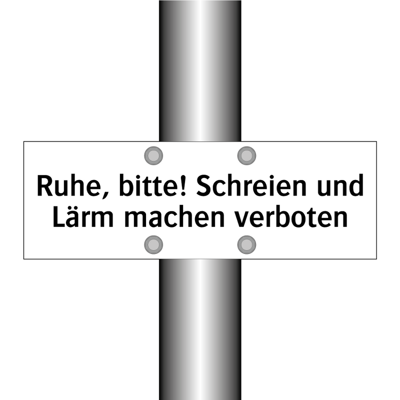 Ruhe, bitte! Schreien und Lärm machen verboten