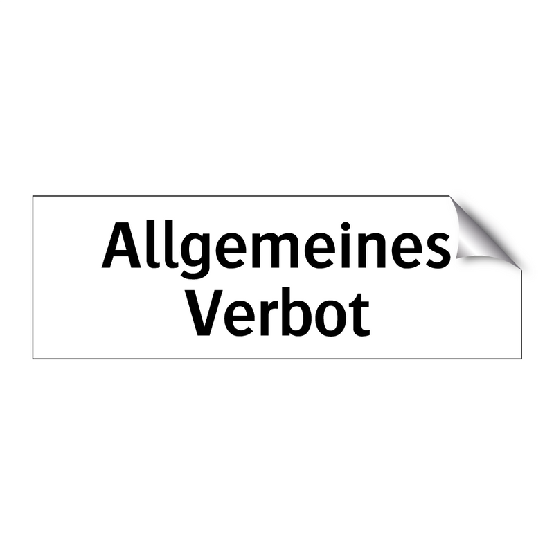 Allgemeines Verbot