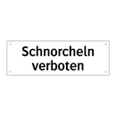 Schnorcheln verboten