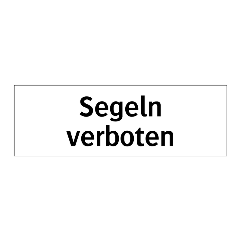 Segeln verboten