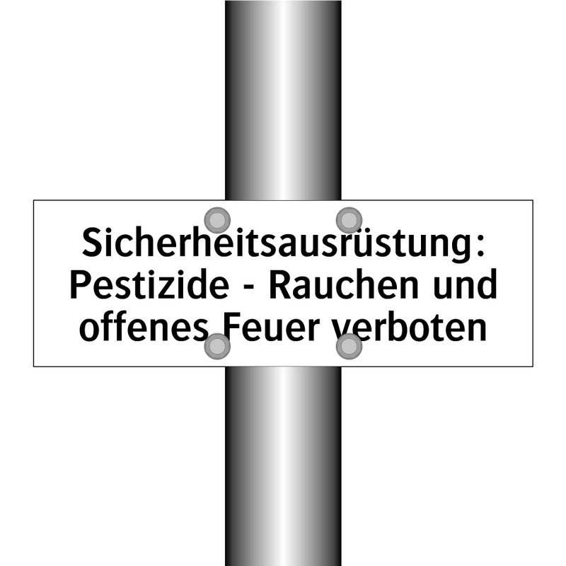 Sicherheitsausrüstung: Pestizide - Rauchen und offenes Feuer verboten