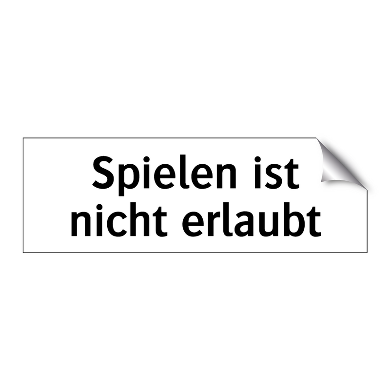 Spielen ist nicht erlaubt