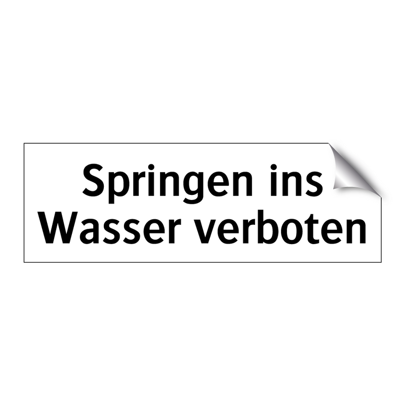 Springen ins Wasser verboten