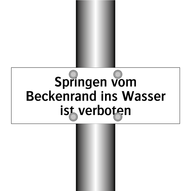 Springen vom Beckenrand ins Wasser ist verboten