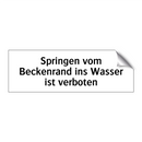 Springen vom Beckenrand ins Wasser ist verboten