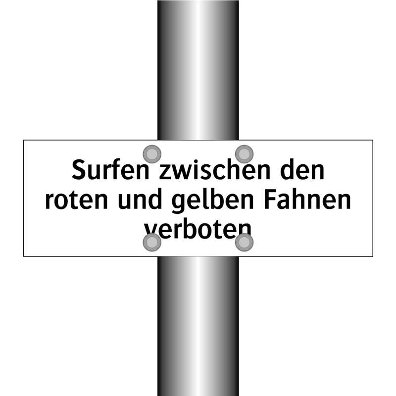 Surfen zwischen den roten und gelben Fahnen verboten