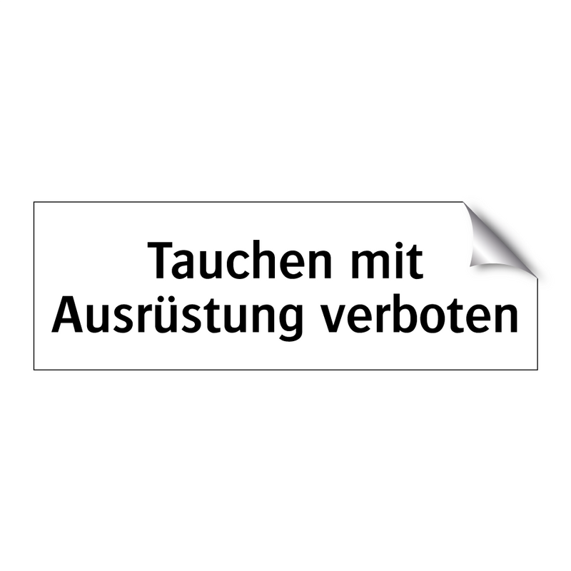 Tauchen mit Ausrüstung verboten