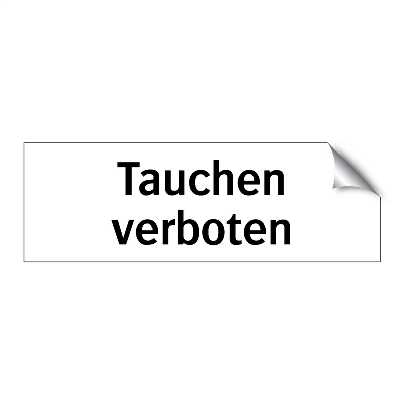 Tauchen verboten