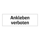 Ankleben verboten