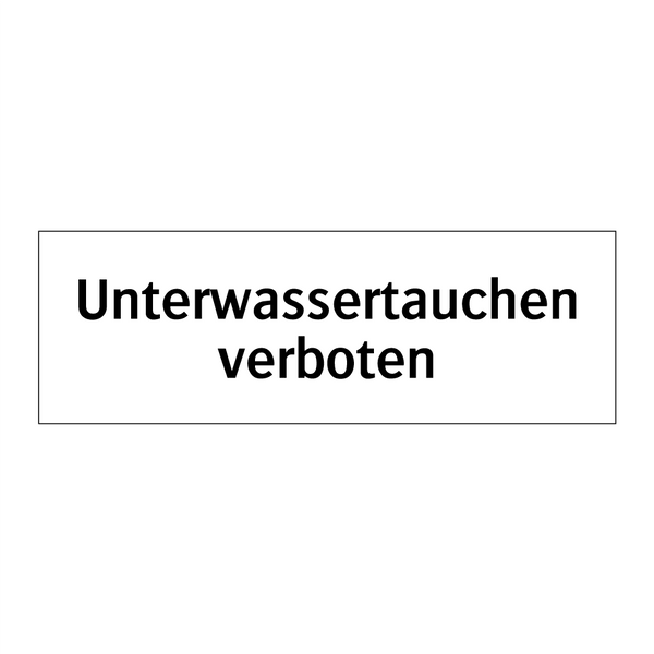 Unterwassertauchen verboten