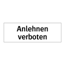 Anlehnen verboten