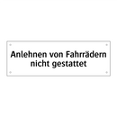 Anlehnen von Fahrrädern nicht gestattet