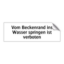 Vom Beckenrand ins Wasser springen ist verboten