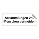 Ansammlungen von Menschen vermeiden