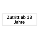Zutritt ab 18 Jahre