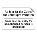 Ab hier ist der Zutritt für Unbefugte /.../ - From here on, entry for unauthorized /.../