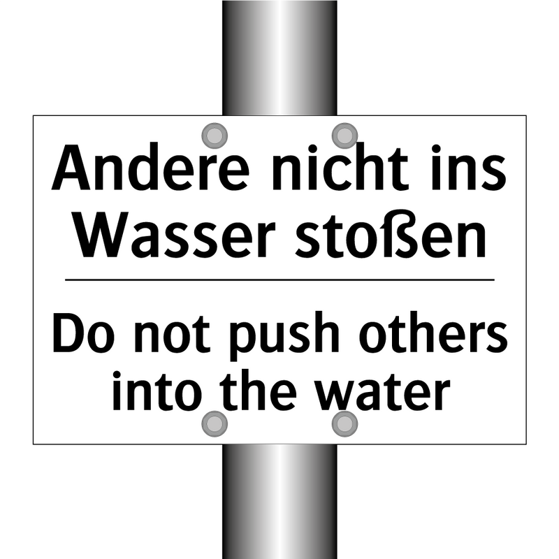 Andere nicht ins Wasser stoßen - Do not push others into the water/.../