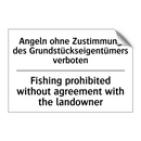 Angeln ohne Zustimmung des Grundstückseigentümers /.../ - Fishing prohibited without agreement /.../