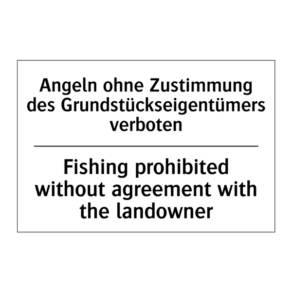 Angeln ohne Zustimmung des Grundstückseigentümers /.../ - Fishing prohibited without agreement /.../