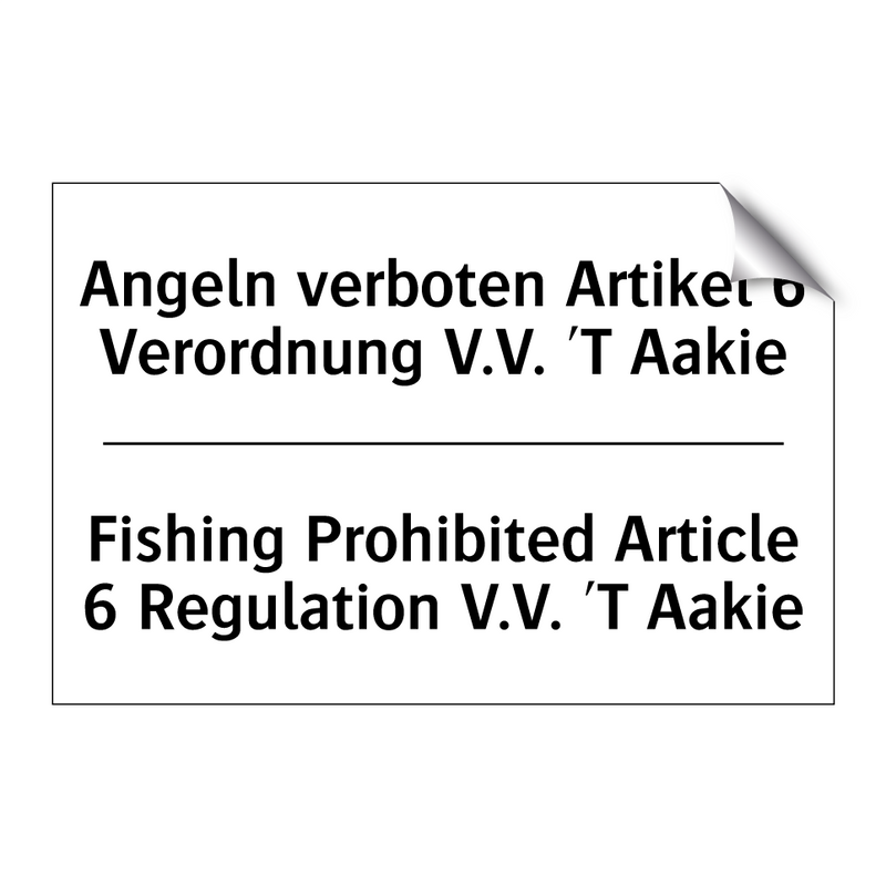 Angeln verboten Artikel 6 Verordnung /.../ - Fishing Prohibited Article 6 Regulation /.../