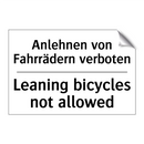 Anlehnen von Fahrrädern verboten/.../ - Leaning bicycles not allowed