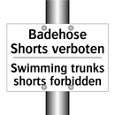 Badehose Shorts verboten - Swimming trunks shorts forbidden/.../