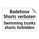 Badehose Shorts verboten - Swimming trunks shorts forbidden/.../
