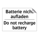 Batterie nicht aufladen - Do not recharge battery